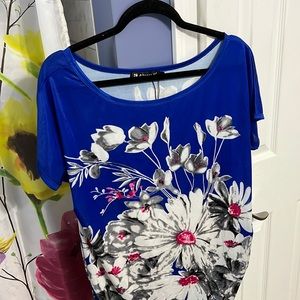Allegra K Floral Dress short sleeve Shirt